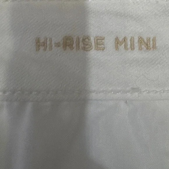 American Eagle‎ Outfitters White Denim Mini Skirt Hi-Rise Frayed Hem Sz 12 NWT - Picture 4 of 9